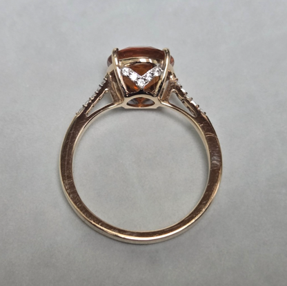 9ct Gold Fire Opal Ring Round Cut Size O 1/2 Hallmarked