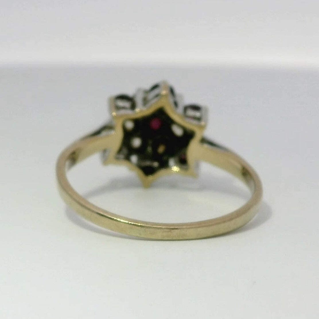 9ct Gold Ring Ruby Hallmark 1976 Size K 1/2
