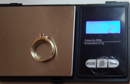9ct Yellow Gold Ring Ruby Zircon Stones Size N 1/2 Hallmarked 2.5g Certification
