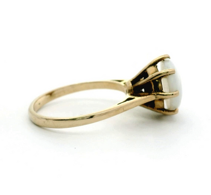 Opal 9ct Yellow Gold Ring Size M 1/2 Stamped 375 Solitaire Oct 3.2g