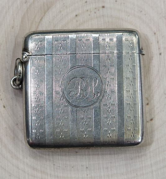 Silver Vesta Case Victorian 1870s Deakin & Francis Ltd Birmingham 50x43mm