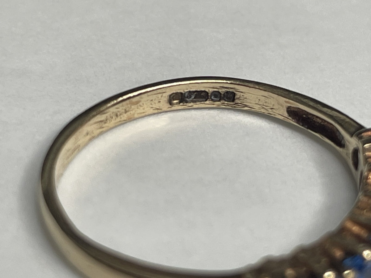 9ct Gold Ring Cubic Zirconia Hallmark Size L 1/2