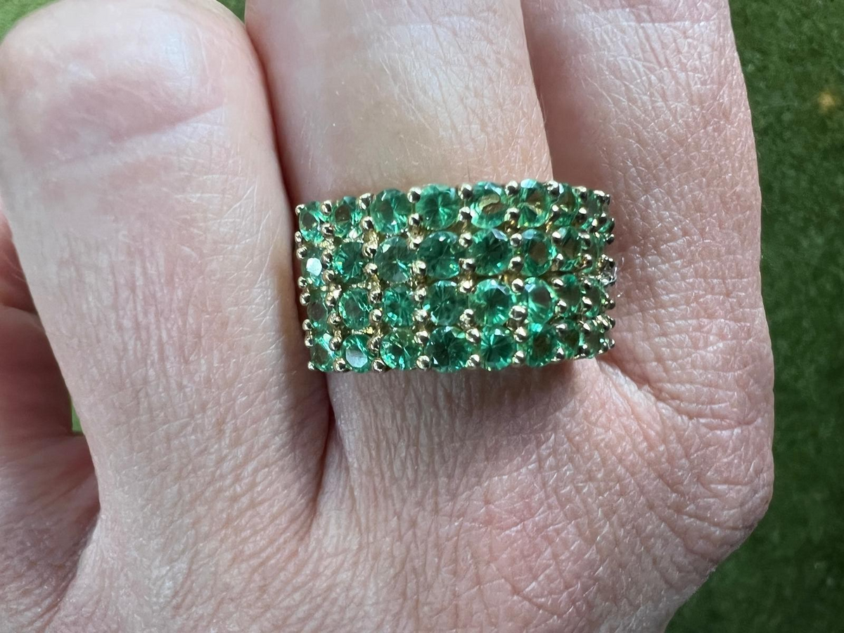 9ct Gold Mint Garnet Ring 36 Stones UK Size S 1/2 4.5 g Prong Setting Birmingham
