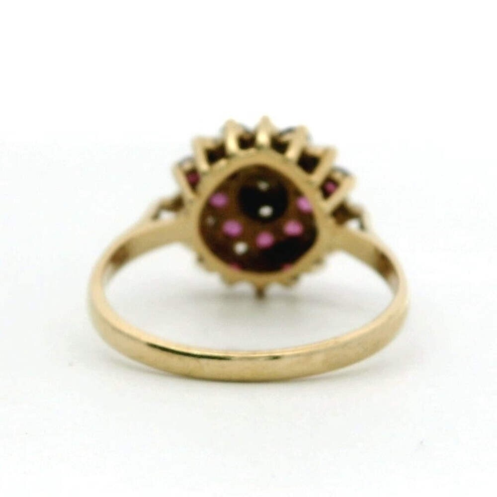 9ct Gold Ring Ruby and Diamond Hallmark Size O 1/2