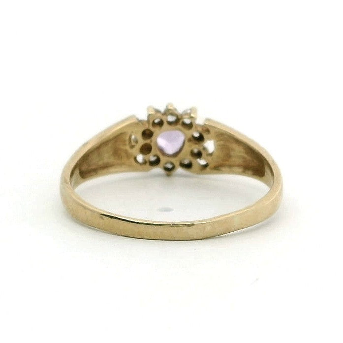9ct Gold Ring Cubic Zirconia Hallmark Size P 1/2
