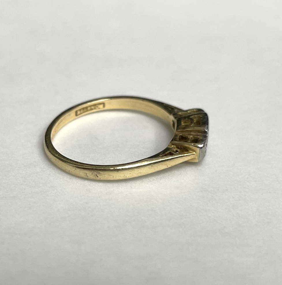 Antique 18ct Gold Platinum Ring Diamond Hallmarked Size K