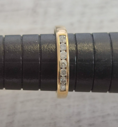 Diamond Ring 18ct Yellow Gold Eternity 0.25ct Stones Hallmark Size N 1/2 2g