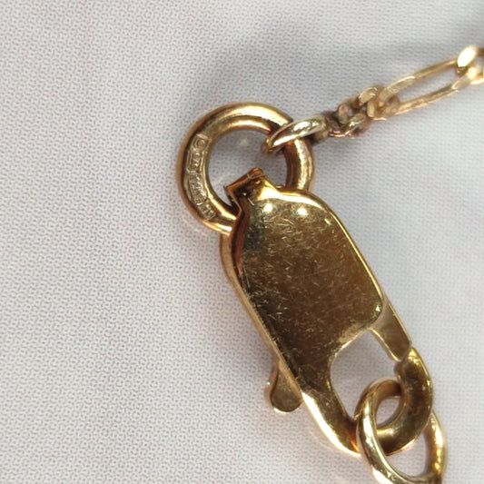 9ct Yellow Gold Necklace Amethyst and Diamonds Stones Full Hallmarked 21cm Long