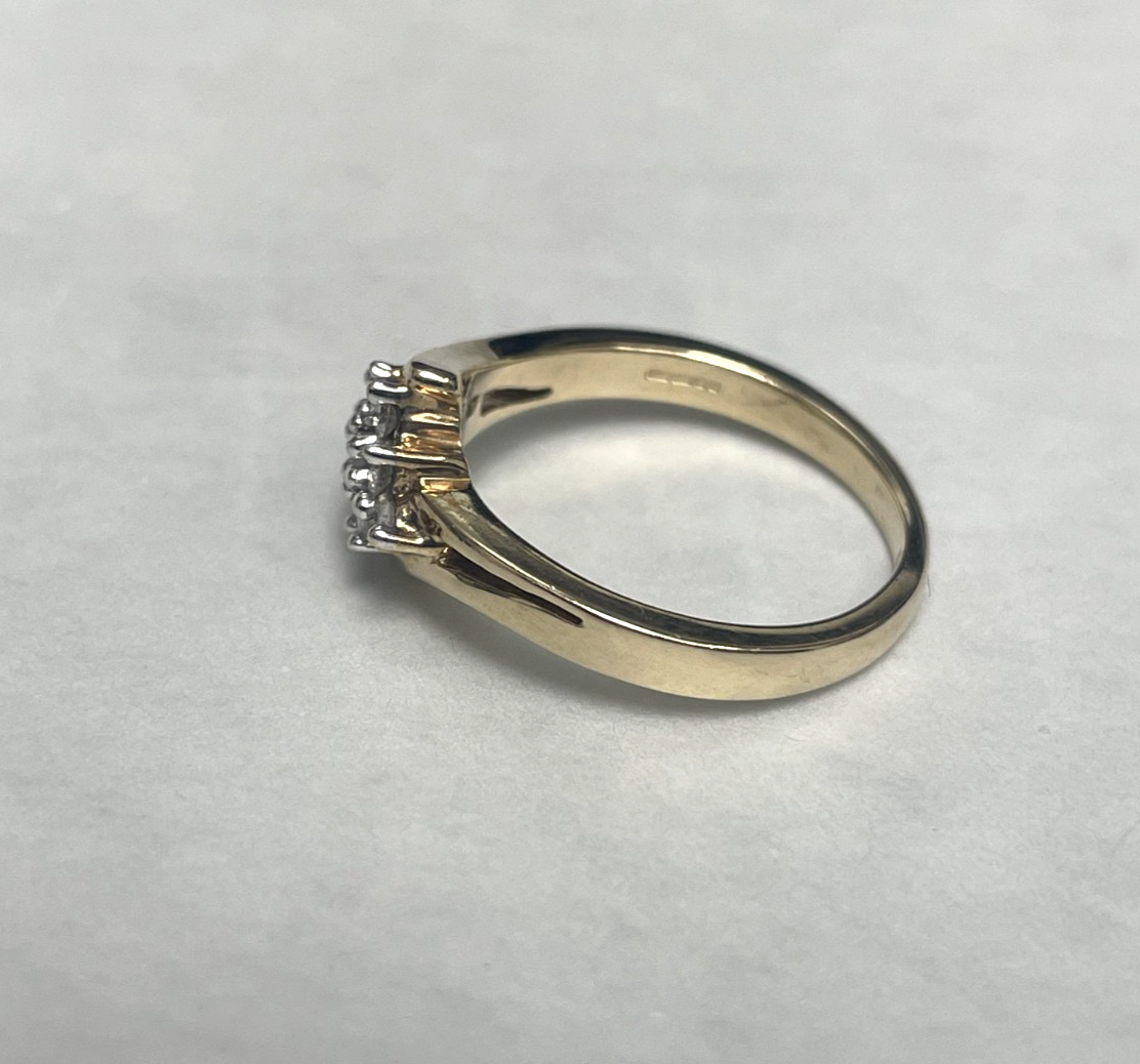 9ct Gold Ring Diamond Solid Band Hallmark Size N