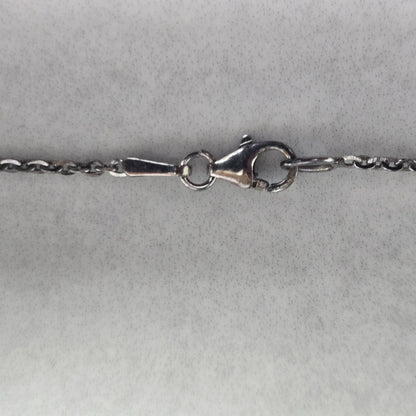 Silver Necklace Pendant Cubic Zirconia Stone 925 Stamped 44cm Length Chain