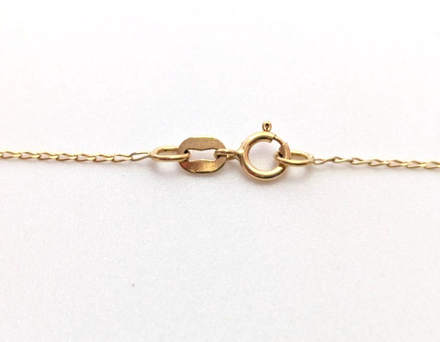 18ct Yellow Gold Necklace Diamond Stones Heart Pendant 50cm Long Hallmarked 2.3g