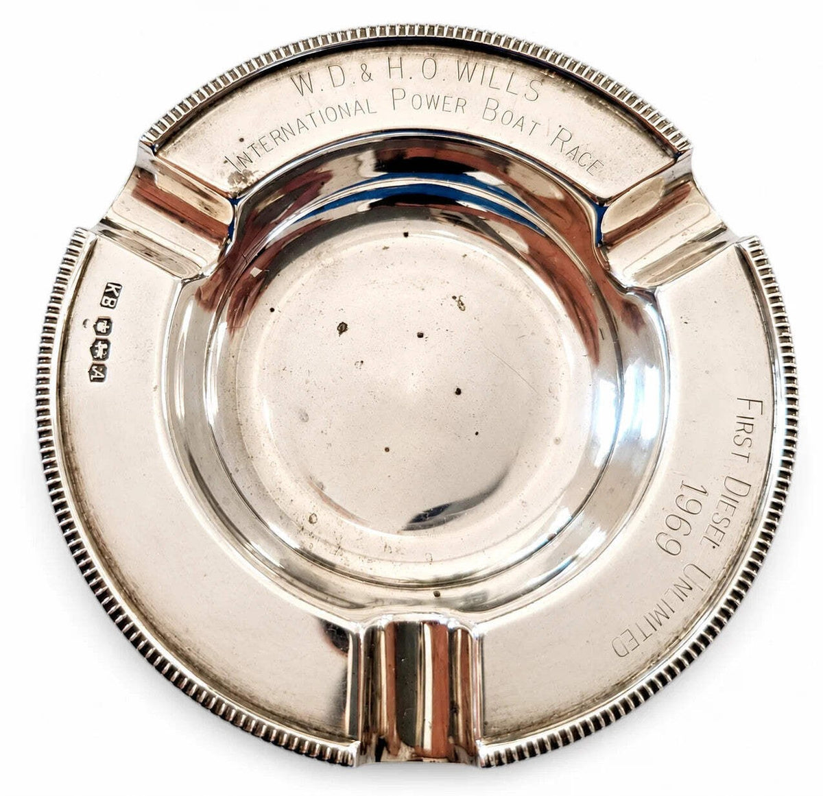 1969 Wills Power Boat Race Solid Silver Commemorative Plate Trophy Hallmarked