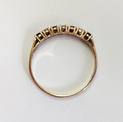9ct Gold Ring Garnet Cubic Zirconia Hallmarked Size P 1.3g
