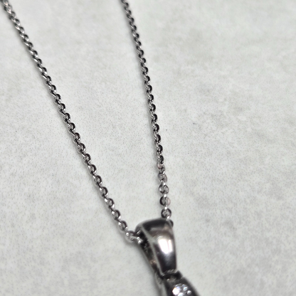 925 Sterling Silver Turquoise Pendant Necklace 18" Stamped Link Chain December