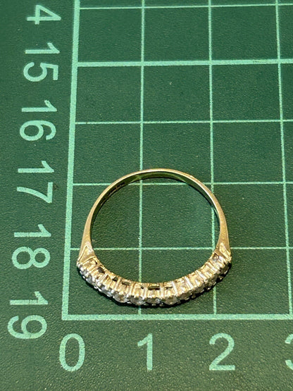 9ct Gold Eternity Ring Cubic Zirconia Stones Size N Hallmarked 1.4g