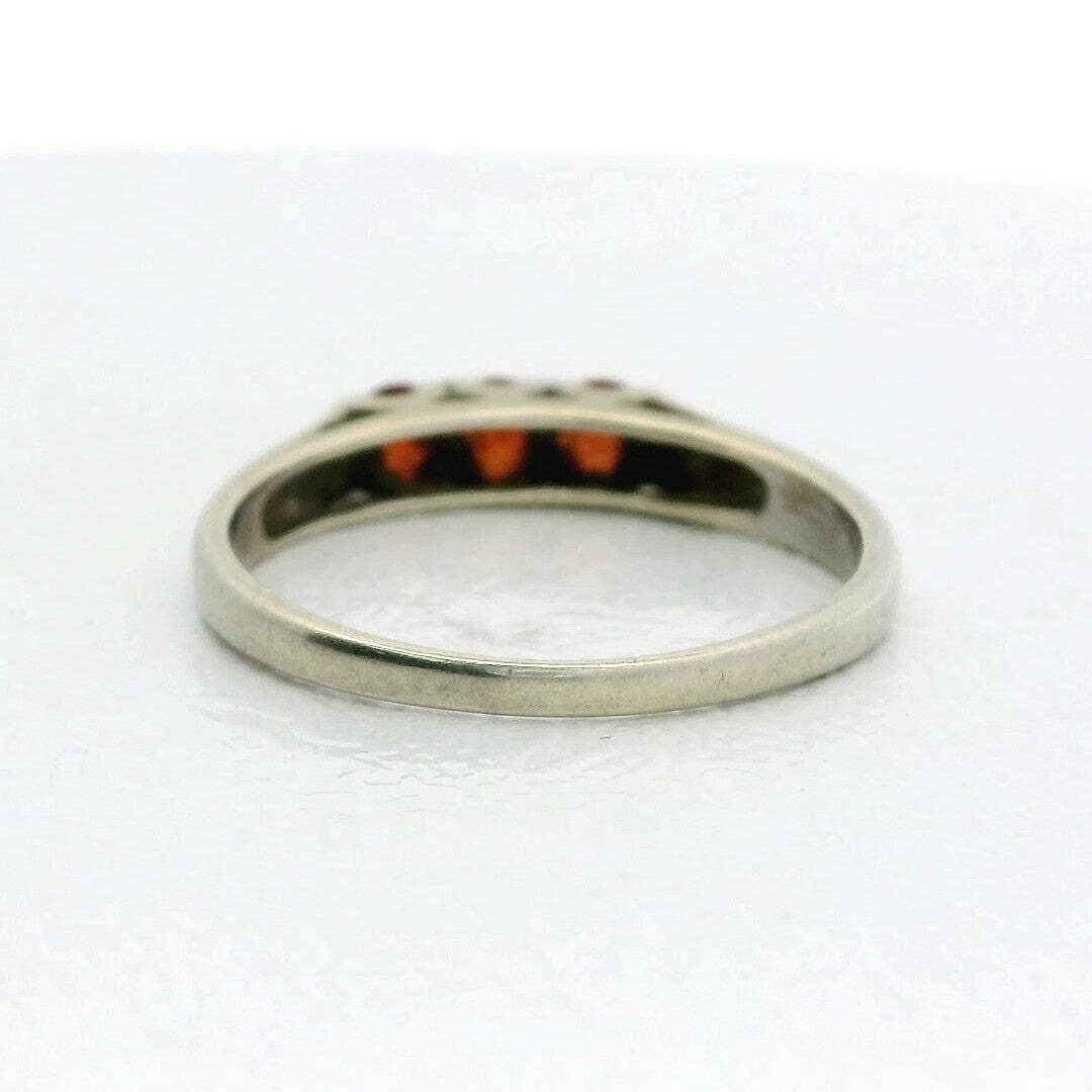 Silver Ring Mexican Fire Opal 925 Stamped Size Q 1.5g October Birthstone