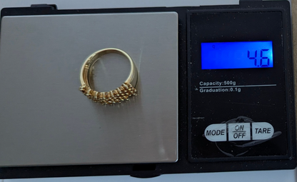 9ct Gold Ring Citrine Wide Band Hallmark Size S 1/2 4.6g