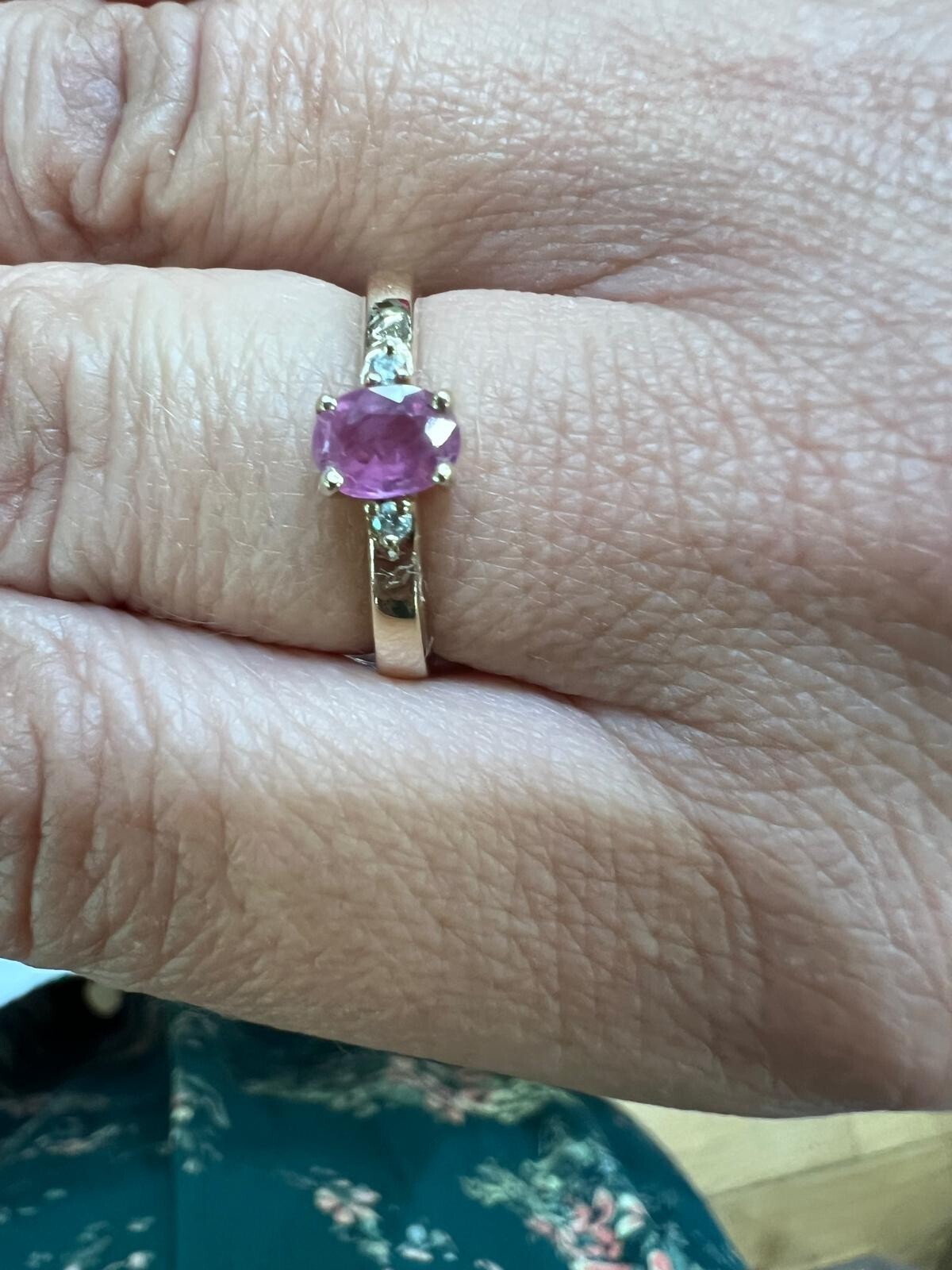 9ct Yellow Gold Ring Ruby Zircon Stones Size N 1/2 Hallmarked 2.5g Certification