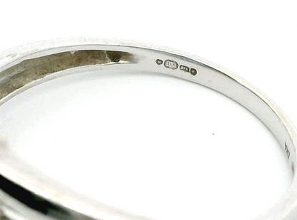 Tanzanite and Diamonds Ring 9ct White Gold UK Hallmark Size R 1/2 2.9g