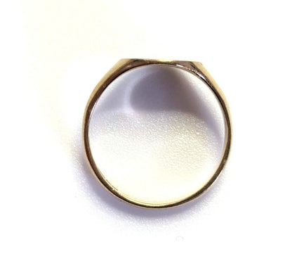 9ct Gold Mens Signet Ring Plain Setting Size O Hallmarked 2.5g Oval Flat Face