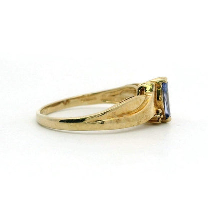 9ct Gold Ring Tanzanite Diamond Hallmark O 1/2