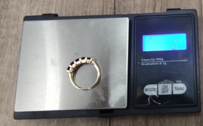 9ct Yellow Gold Ring Garnet Stones UK Hallmarked Size N Certification 3.1g