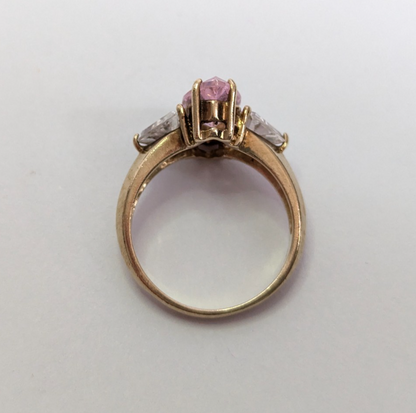 9ct Gold Ring Cubic Zirconia Hallmarked Size K 1/2