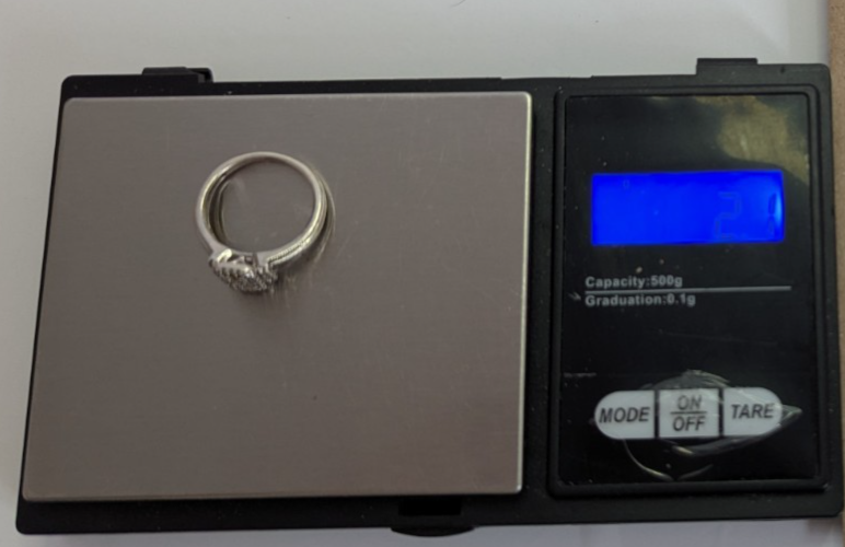 Silver Engagement Ring Diamond 925 Hallmarked Size K 1/2 2.1g
