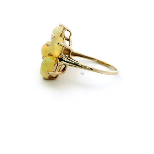 9ct Gold Opal Ring Size N 1/2 UK 2011 Hallmarked Cluster Cocktail 3.2G