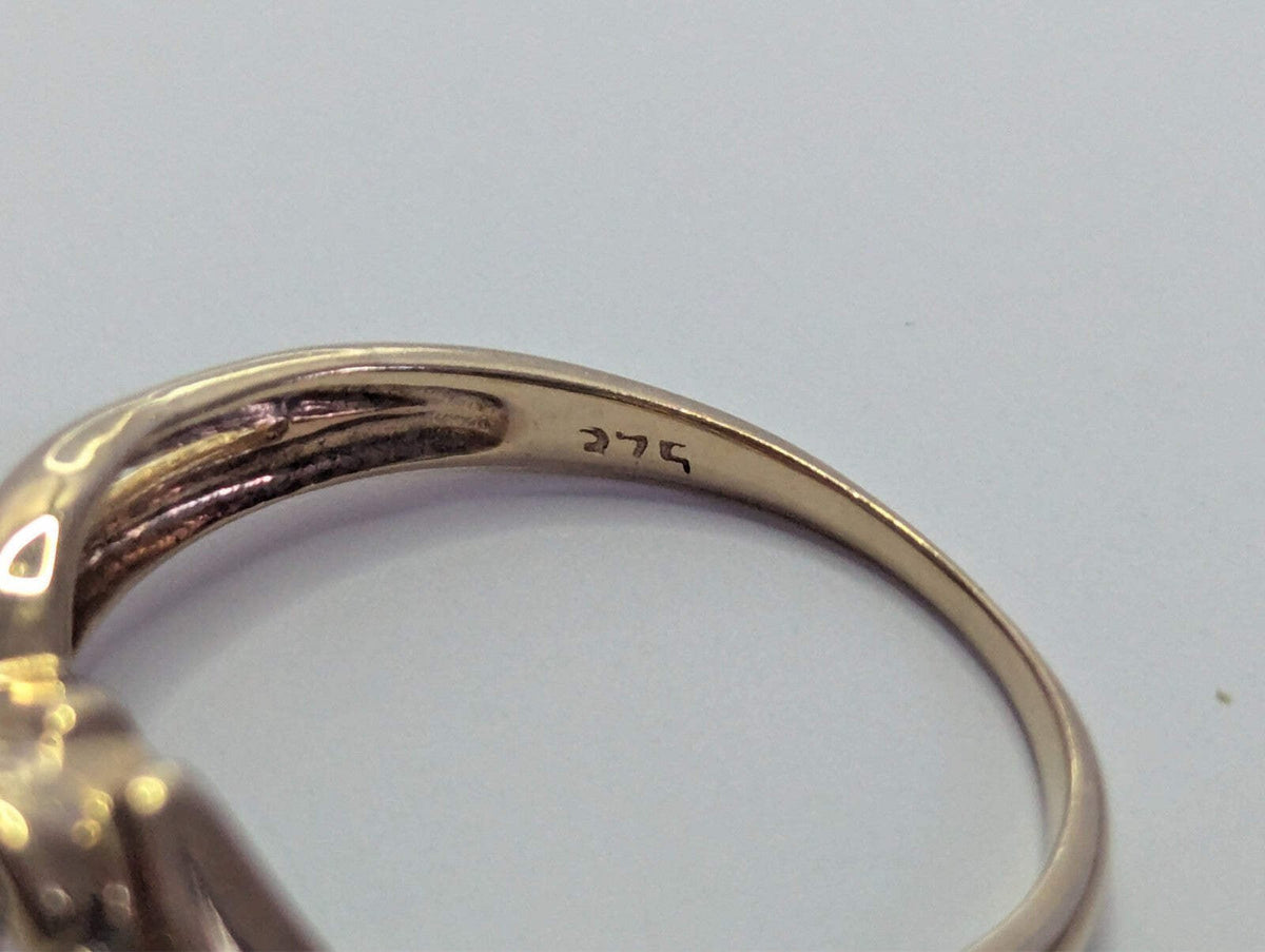 9ct Gold Ring Sapphire Diamond Stones Size N 1/2 375 Stamped 2g Crossover Band