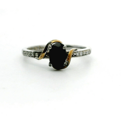 Gold Silver Sapphire Diamond Ring Hallmarked Size J Gold Setting 1.4g