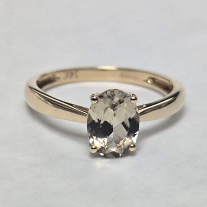14ct Gold Ring Solitaire Tourmaline Hallmarked Size N 1/2