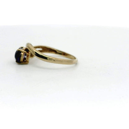 9ct Gold Ring Amethyst Size L Stone Prong Setting UK Hallmark 1.5g Oval Stone