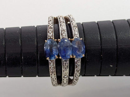 9ct Gold Ring Tanzanite and Diamond Hallmark Size O