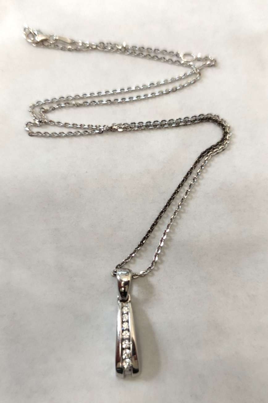 925 Sterling Silver Turquoise Pendant Necklace 18" Stamped Link Chain December
