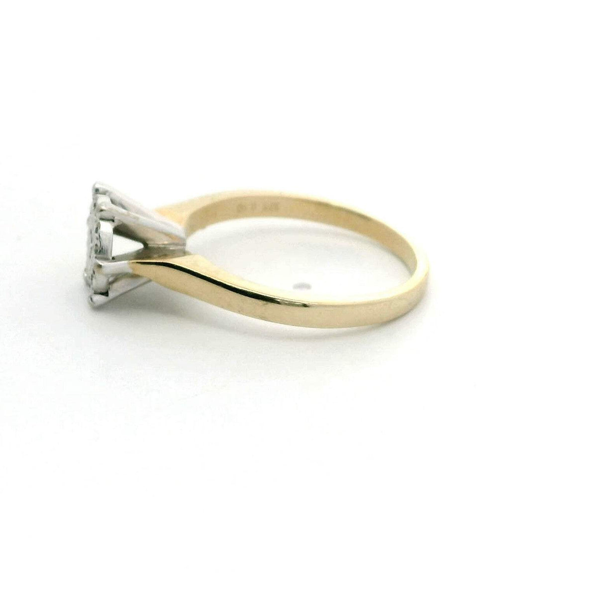 9ct Yellow Gold Engagement Ring 0.10ct Diamond Size P UK Hallmark 3.3g