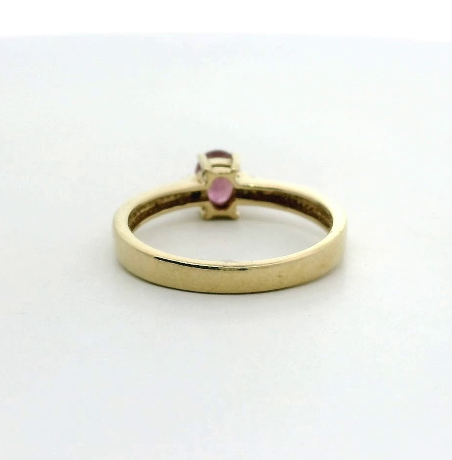 9ct Yellow Gold Ring Ruby Zircon Stones Size N 1/2 Hallmarked 2.5g Certification