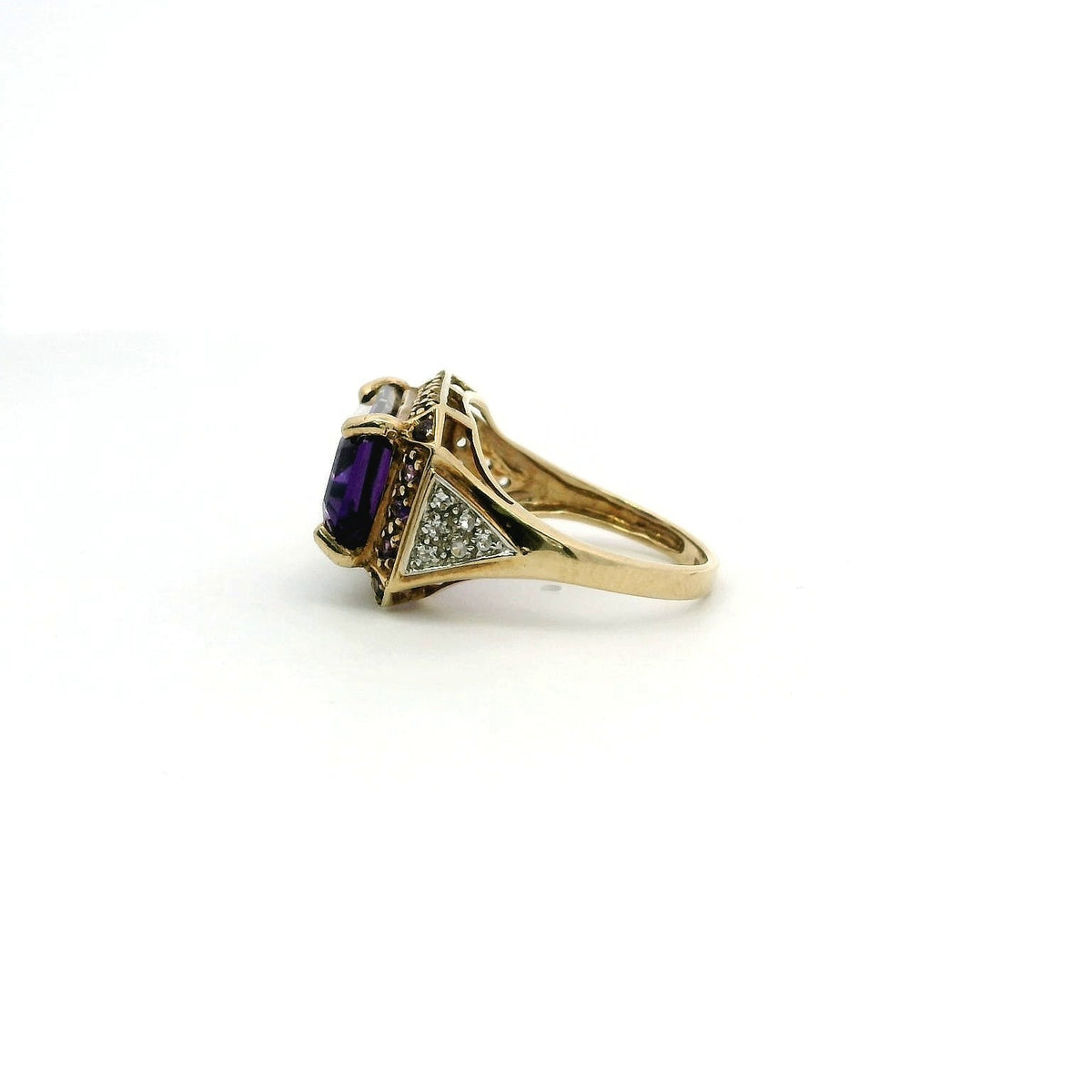 9ct Gold Ring Ametrine Amethyst Hallmark Size N 1/2 5g