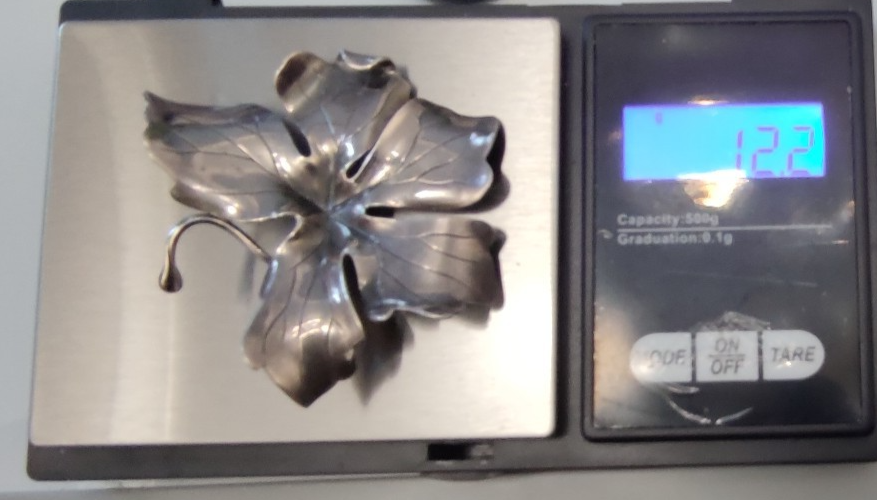 Vintage Anton Michelsen Gertrud Engel 925 Sterling Silver Leaf Brooch Denmark