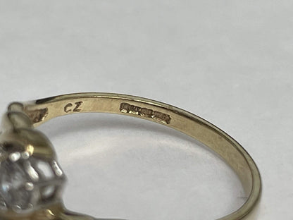 9ct Gold Ring Sapphire Twist Hallmark Size J 1/2 1.4g