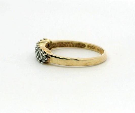 Vintage 9ct Gold Ring Diamond Stones Hallmarked Size N 1.6g Prong Setting