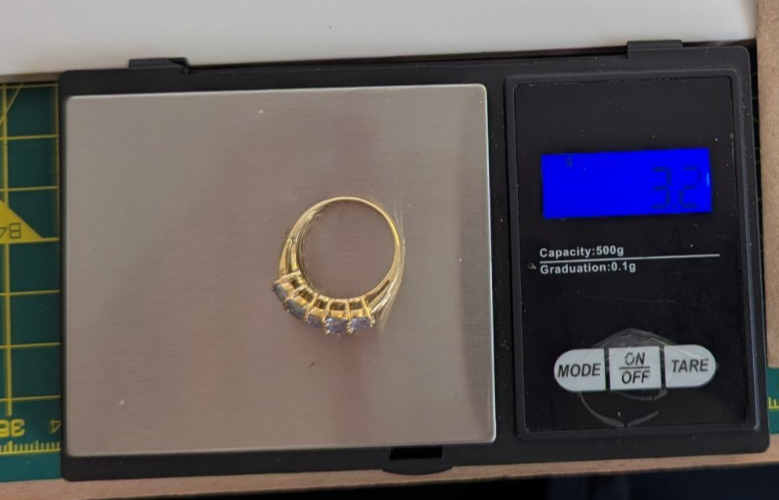 Tanzanite Ring 9ct Gold Hallmark Size N 1/2 December Birthstone