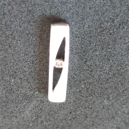 9ct Gold Diamond Pendant Charm Hallmarked Solitaire Drop Charm April 0.6g