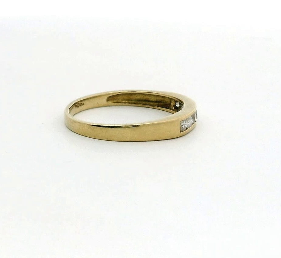 Diamond Ring 18ct Yellow Gold Eternity 0.25ct Stones Hallmark Size N 1/2 2g