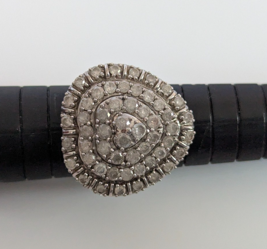 Silver Ring Diamond 2.05ct 925 Stamped Size N 1/2 Certificate 6g