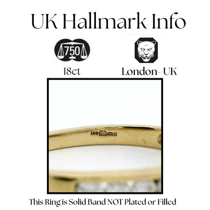 Diamond Ring 18ct Yellow Gold Eternity 0.25ct Stones Hallmark Size N 1/2 2g