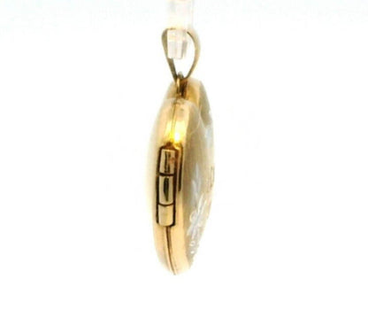 9ct Multi Tone Heart Locket Pendant 375 Gold Hallmark Size 24mm x 20mm