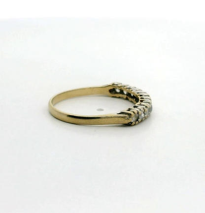 9ct Gold Eternity Ring Cubic Zirconia Stones Size N Hallmarked 1.4g