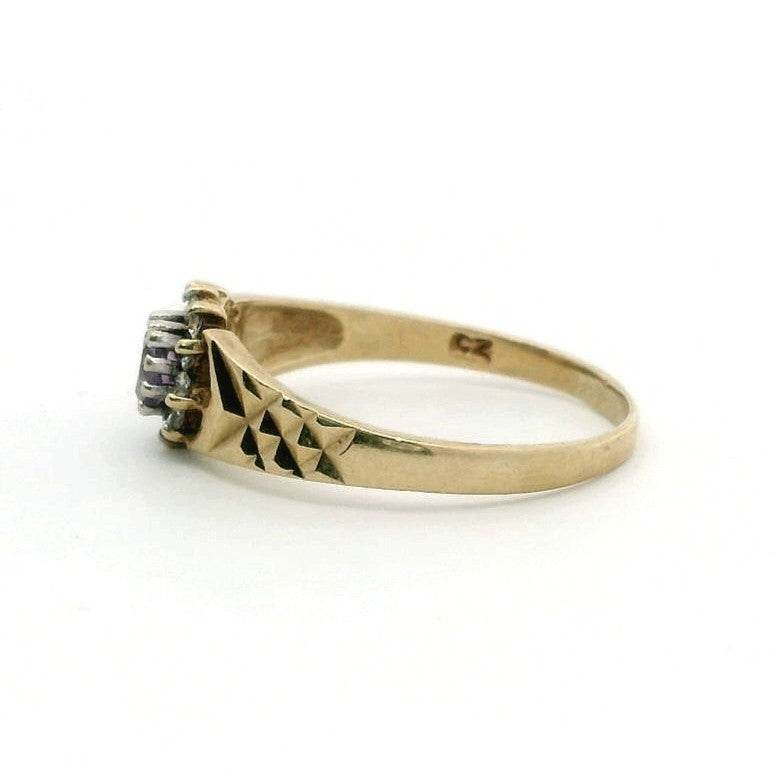 9ct Gold Ring Cubic Zirconia Hallmark Size P 1/2