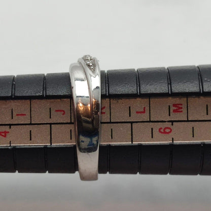 9ct White Gold Ring Diamond Hallmark Size J 1/2